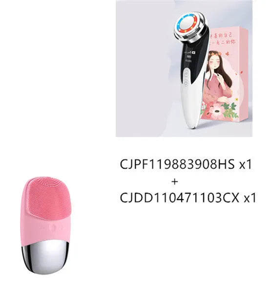 Beauty Importer skin rejuvenation device facial massage cleaner in Green Pink White with USB charging