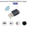 KHTD BT600 USB Bluetooth 5.0 audio transmitter receiver combo with 10m range, plug-and-play Style A