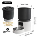 4-litre smart pet feeder with LCD display, food bowl, and optional camera on top.