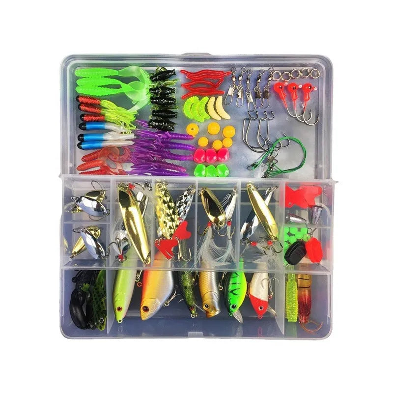 Junior fishing lure suit multi-pack with soft plastic baits in PP storage box, available in multiple piece counts