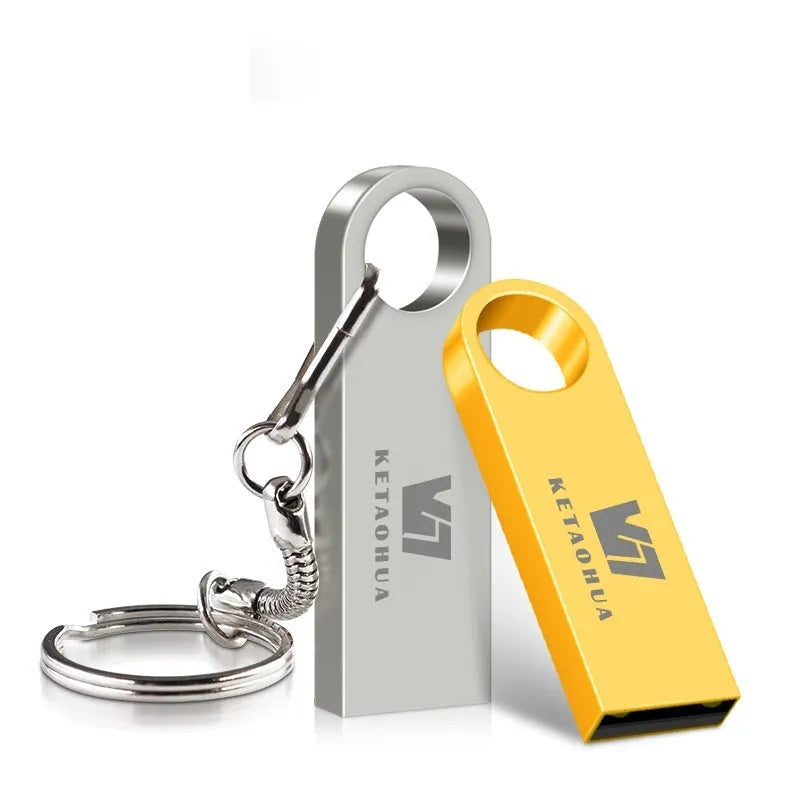 Silver metal car-shaped USB flash drive on a white background showing its compact size and detailed design.