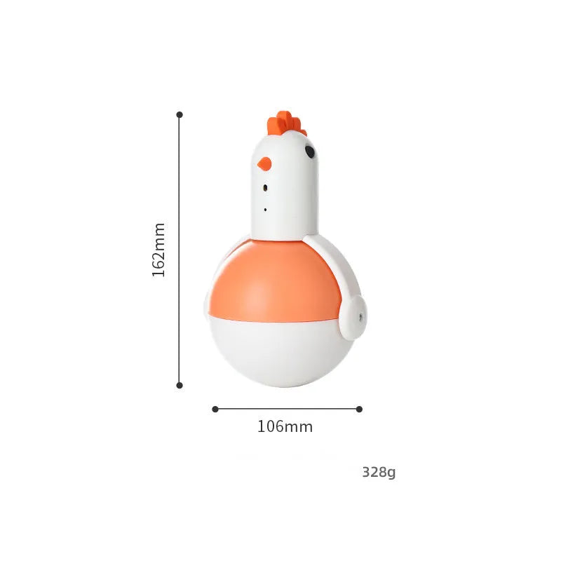 Electric cat toy chicken design with laser and sound functions for indoor feline play
