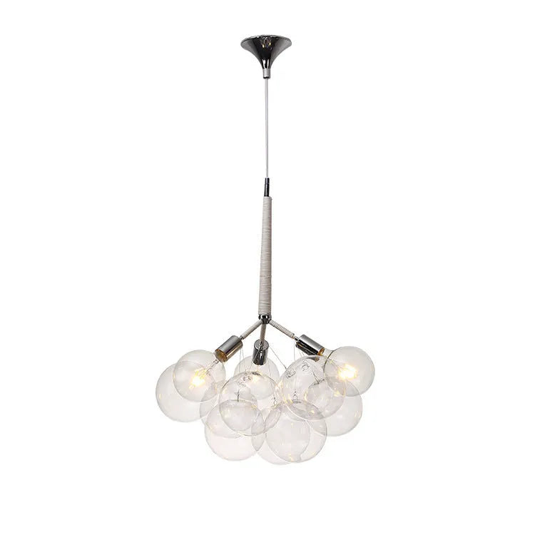 Nordic glass chandelier with 4 arms in black gold finish, warm light, for children's room ceiling