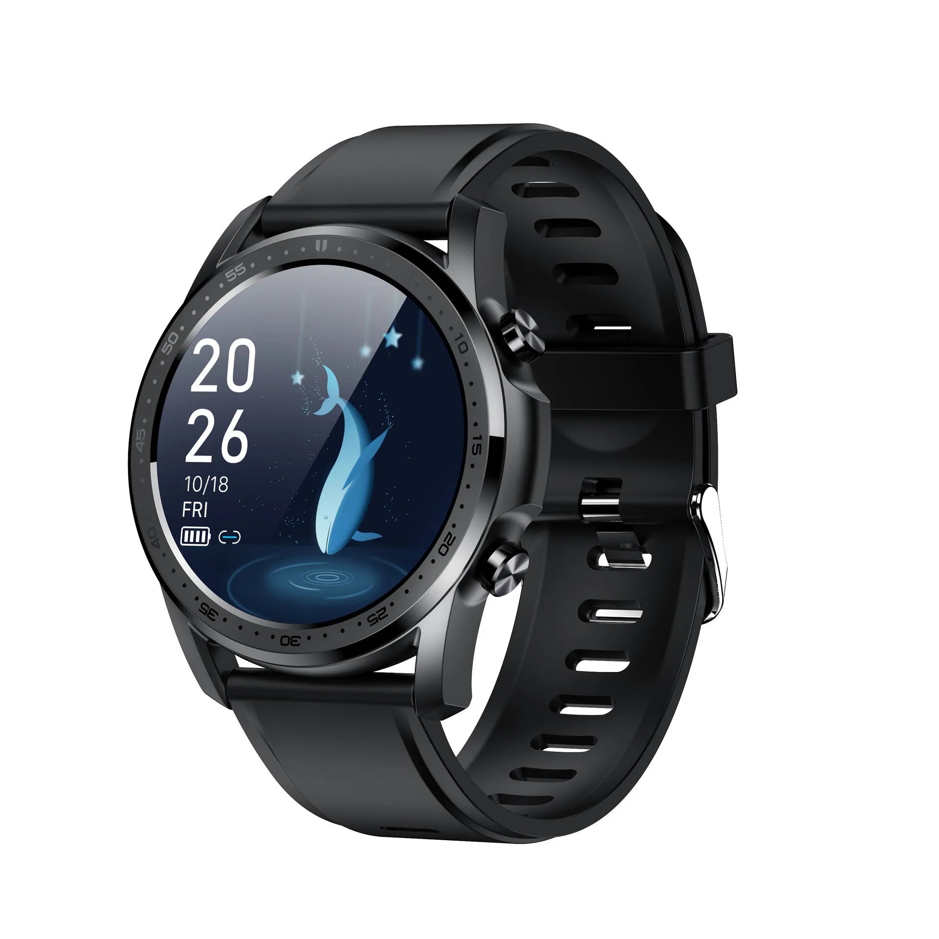 Youth2 black smart bracelet with a 1.3-inch screen on a wrist, showing temperature display.
