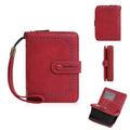 Women's PU leather coin purse wallet with zipper closure shown in multiple colour options