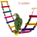 Wooden parrot climbing ladder with colourful rotating beads for bird cage enrichment