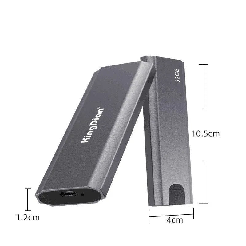 Grey USB 3.0 mobile SSD hard drive for direct smartphone connection