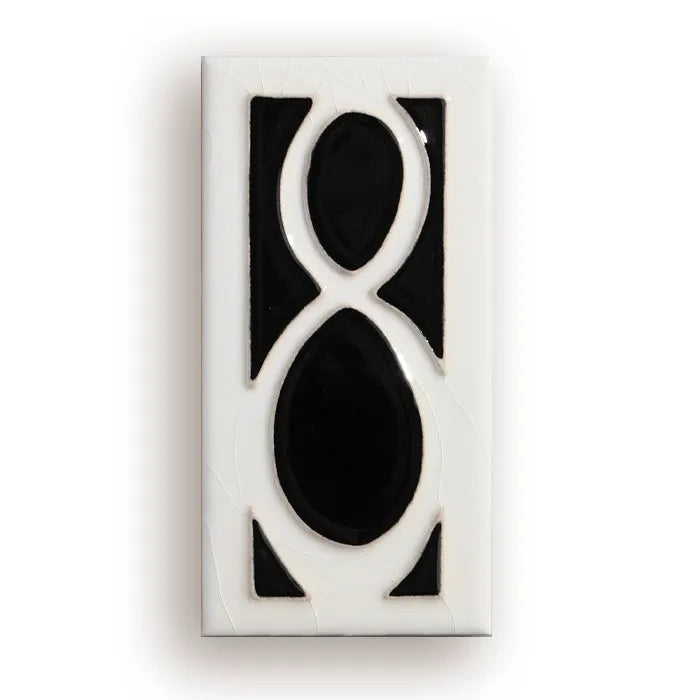 Handmade retro enamel art ceramic doorplate showing design options on a 76x152mm plate.