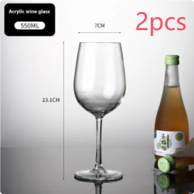 Clear plastic wine bottle and milk tea cup with modern design for party catering, shown in 300ml and 550ml sizes.