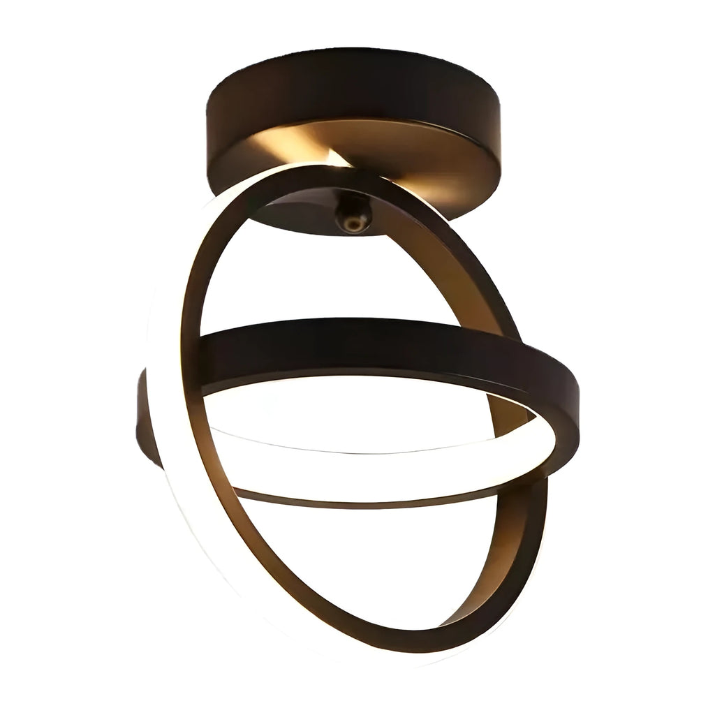 Modern aluminium ceiling lamp in black for corridor entrance hall lighting with remote control