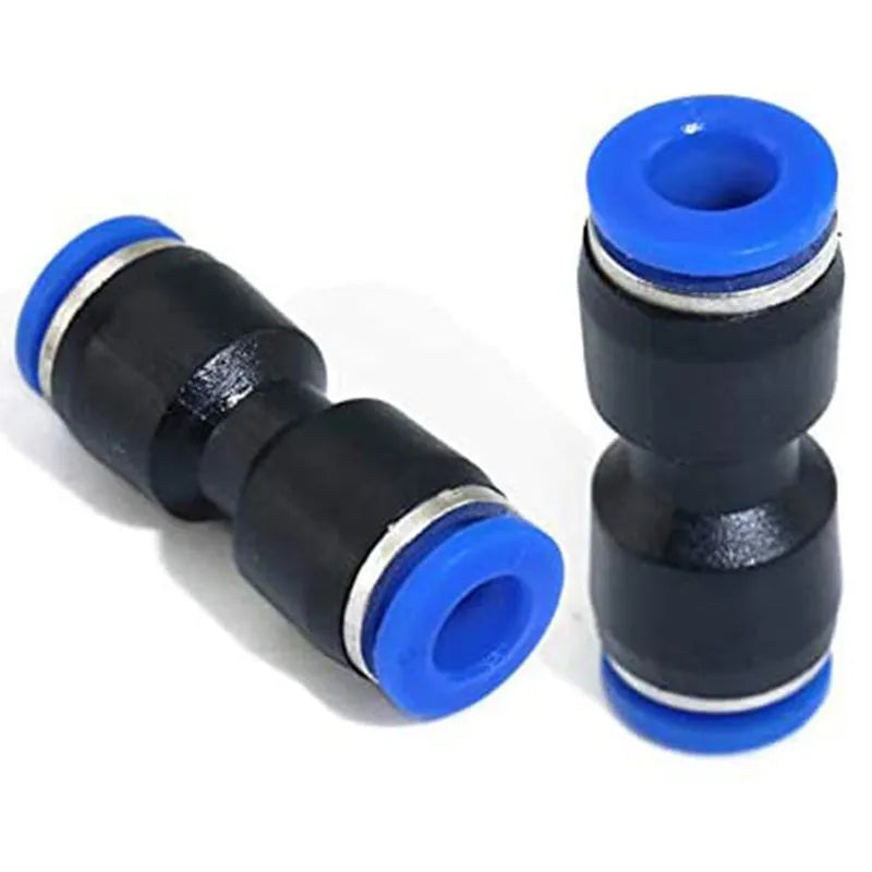 PU straight through pneumatic connector in black or blue with POM PBT body and imported O-rings for 4-16mm trachea