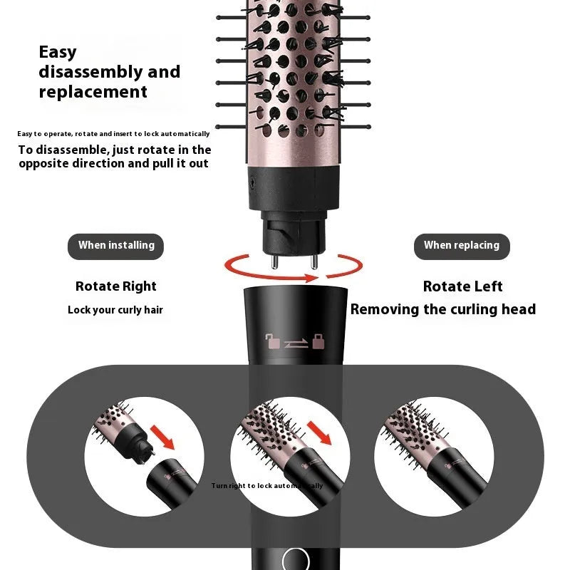 Automatic hair curler for large waves in rose gold with three included headbands