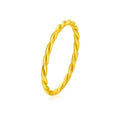 Brass gold plated simple bracelet ring shown in glossy, matte, and twist styles.