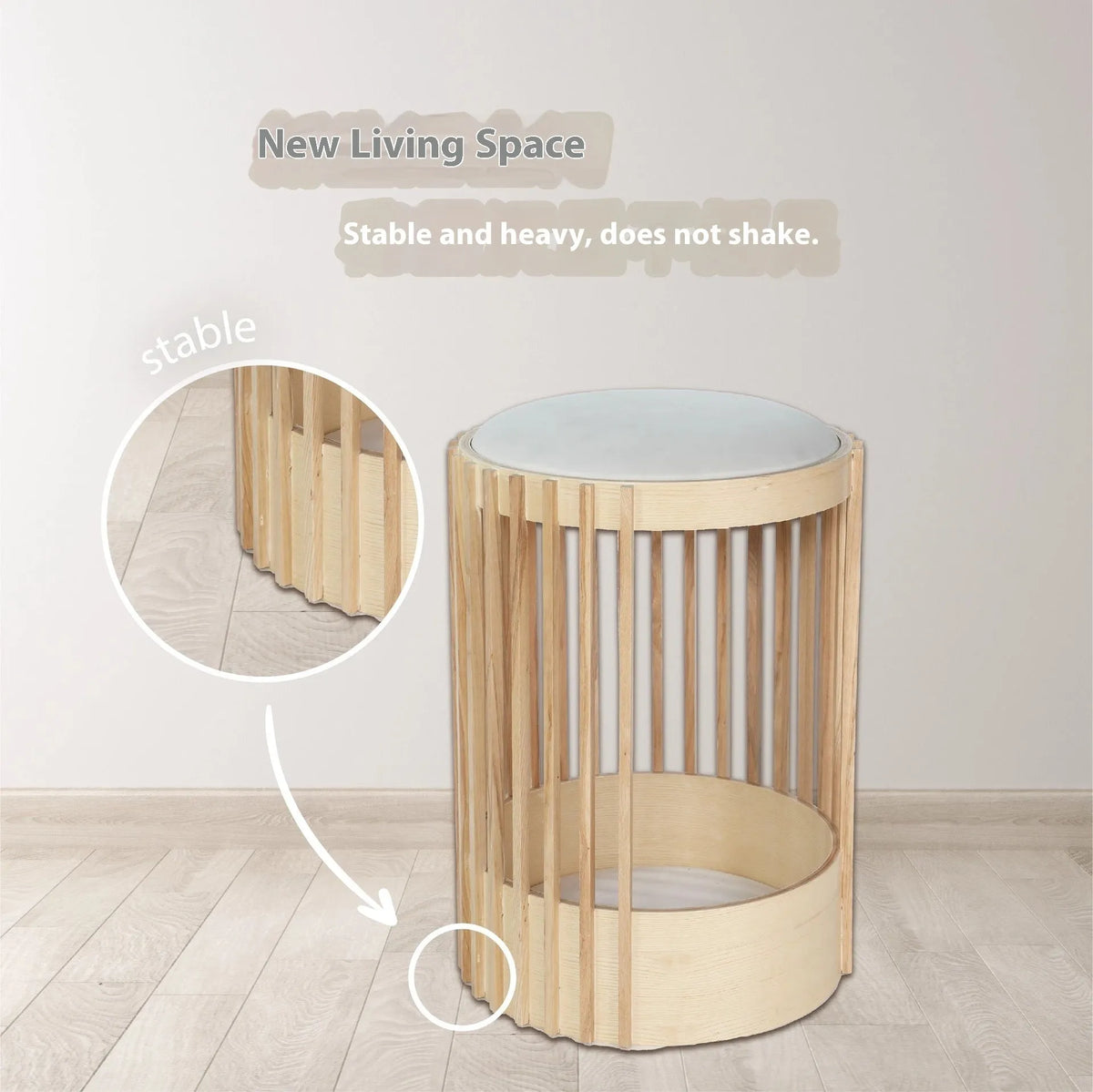 Solid wood cat climbing frame and pet bed, 40x60cm, with bite-resistant column and simple style