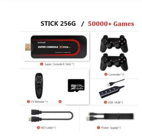 64-bit retro game console with HDMI port and memory options for classic gaming