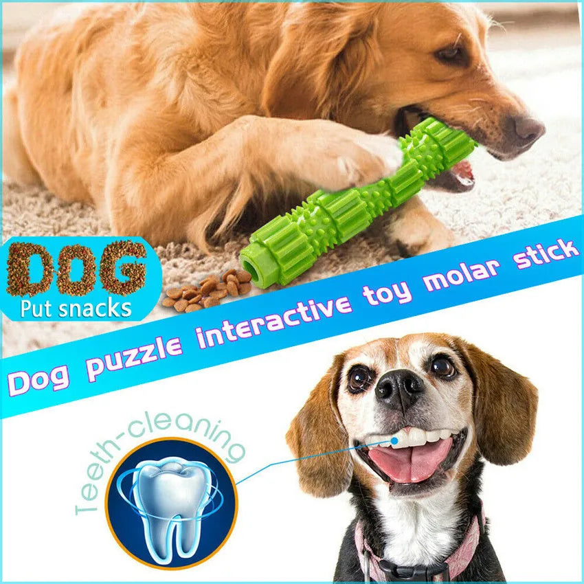 Green or orange rubber dog chew toy with treat dispenser for aggressive chewers