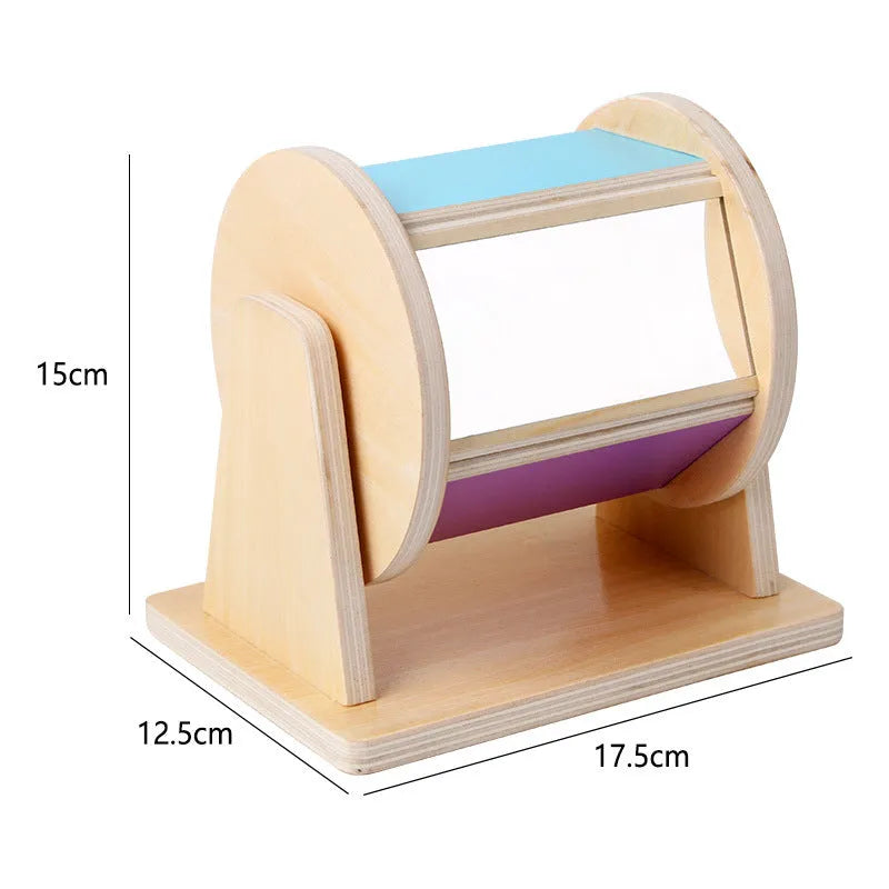 Wooden five-sided textile drum in Colour 042 for infant voice recognition training
