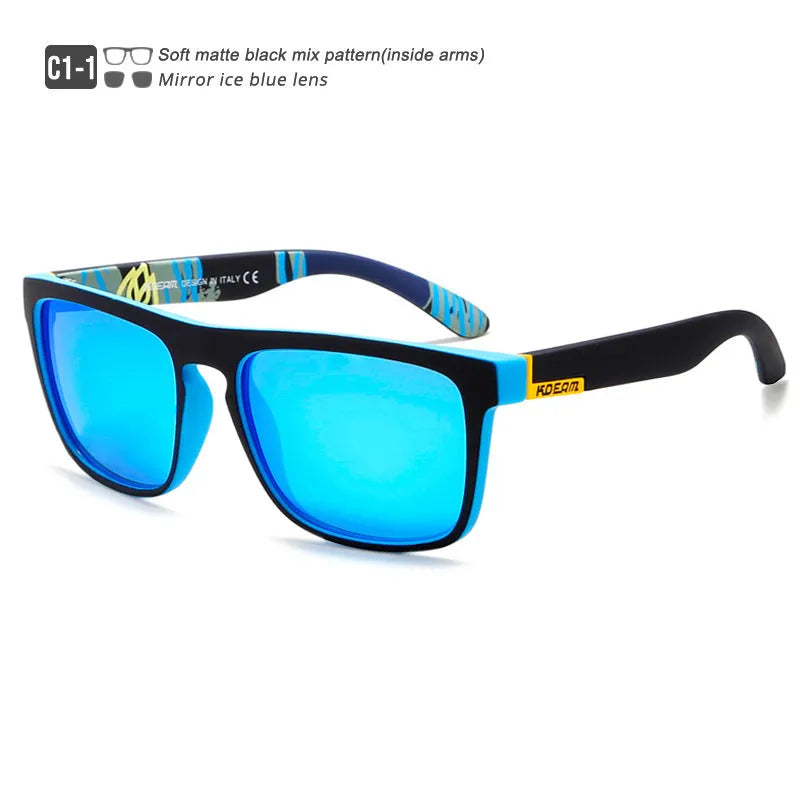 Men's polarized sports driving sunglasses with full frame, UV400 protection, and multiple colour options