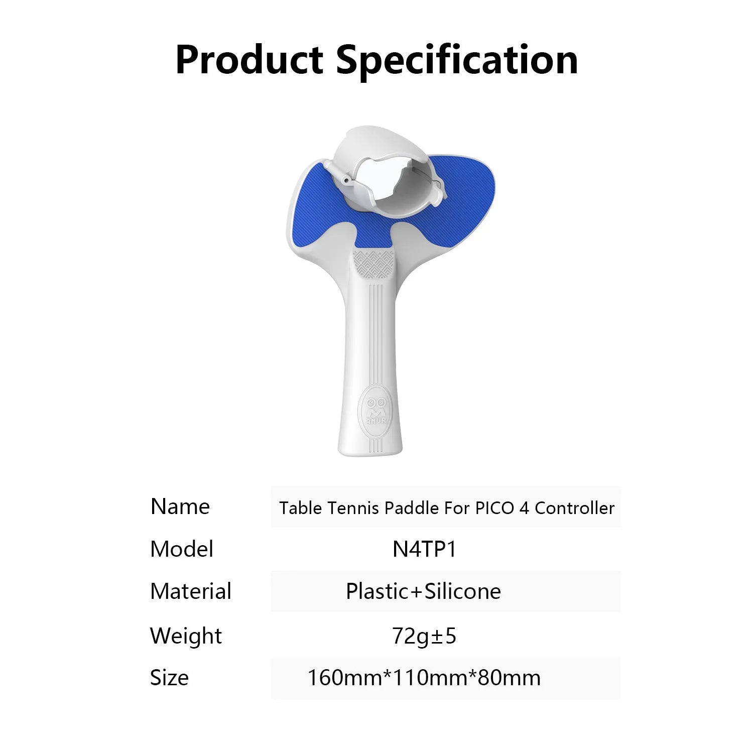 Red and blue silicone plastic hand grip for Pico 4 VR controller table tennis games