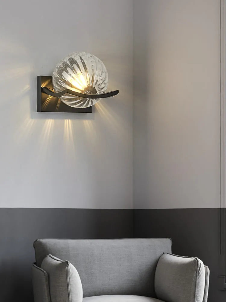 Black modern minimalist wall lamp with choice of cover, 85-265V, 5W or 12W, 160mm x 180mm x 180mm
