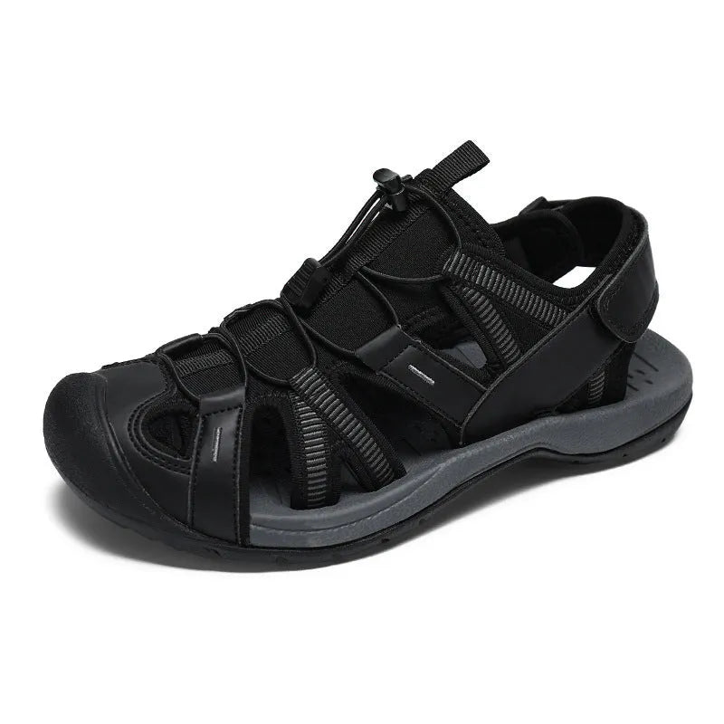Men's LX01 blue casual sports shoes with mesh upper, rubber sole, and Velcro fastening.