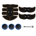 Digital display EMS abdominal muscle patch with USB charging port in red, blue or yellow edge options