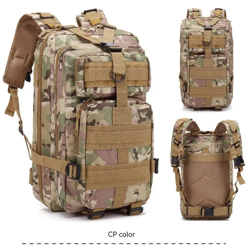 Large capacity off-road hiking backpack in tactical colour with air pillow shoulder straps
