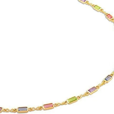 Geometric ladies alloy necklace with coloured glass pendant on a 41-50cm chain.