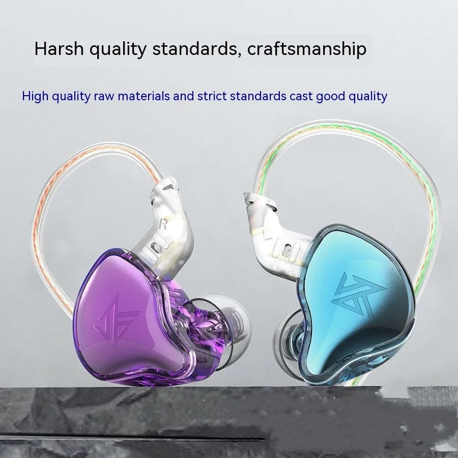 In-ear wired HIFI monitoring earphone with 3.5mm L-bend plug and oxygen free copper cable