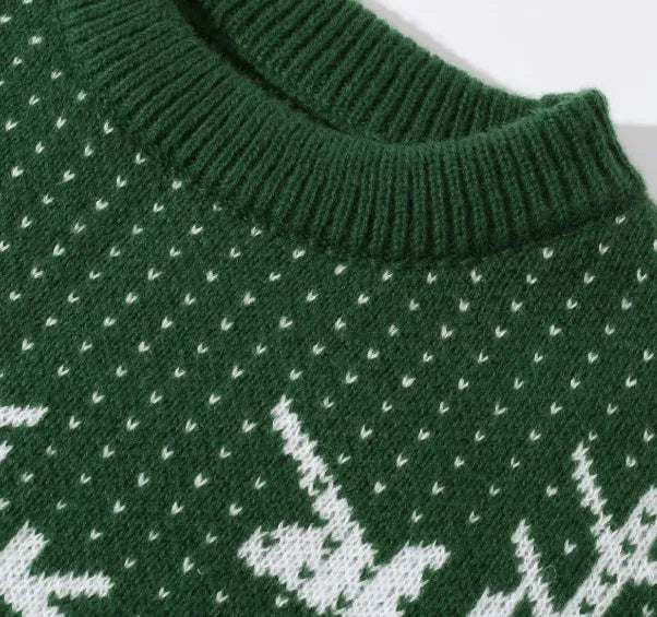 Autumn winter round neck Christmas print sweater in multicolour polyester fibre for teenagers