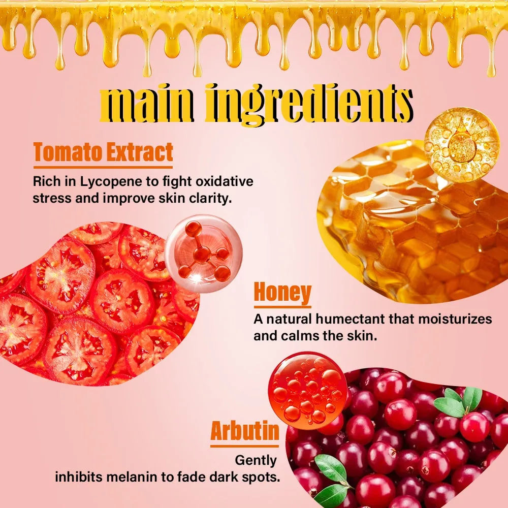 Tomato & Honey Arbutin Body Scrub 500ml jar for face and body brightening skincare