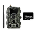 Outdoor camouflage waterproof surveillance camera with wide-angle lens on mounting bracket.