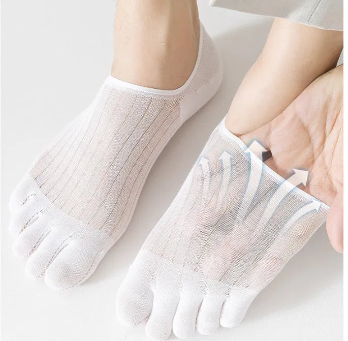 Modal cotton five-finger boat socks in ultra-thin breathable design for summer wear