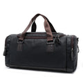 Men's large capacity PU leather gymnastic valise in solid colour black blue brown for travel