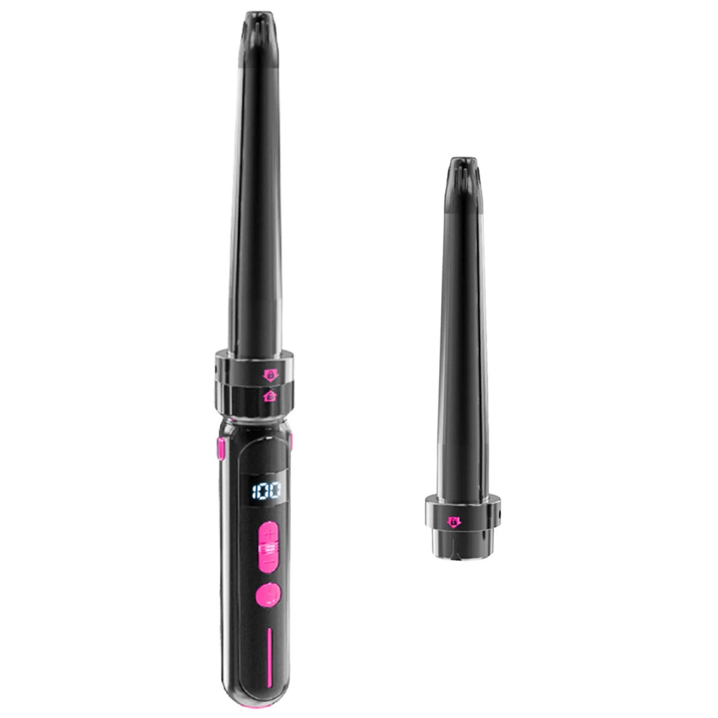 Black ceramic curly hair sticks, dual roll and straight styling tool, 21mm-30mm thermal conductor, wired AC power