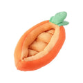 Carrot-coloured cartoon dog mat with removable cloth cover in medium and large sizes.