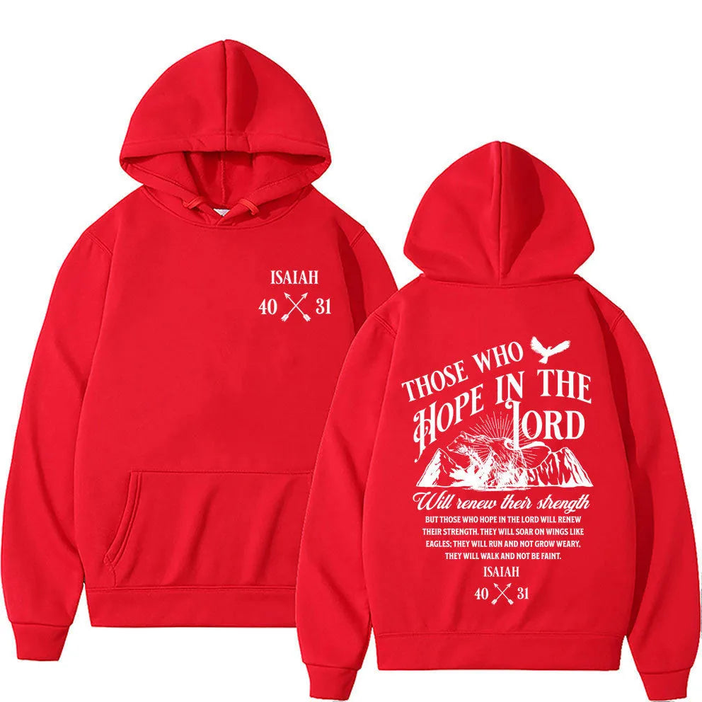 Christian Jesus letters print loose pullover hoodie in black on a plain background showing front print detail