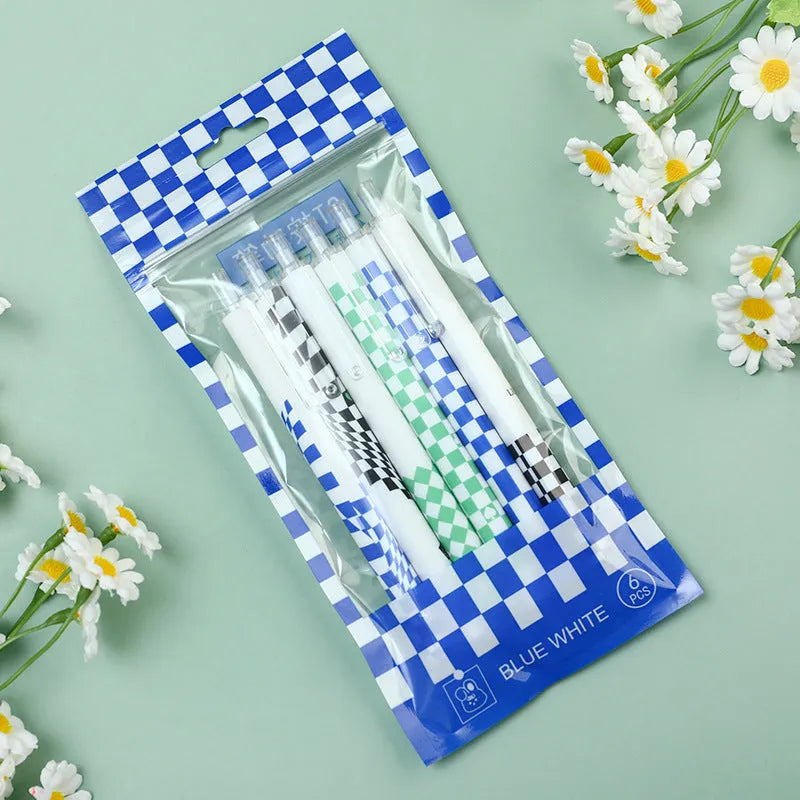 Press-type neutral pen with 0.5mm fine tip in matcha party colour, plastic case, stainless steel nib