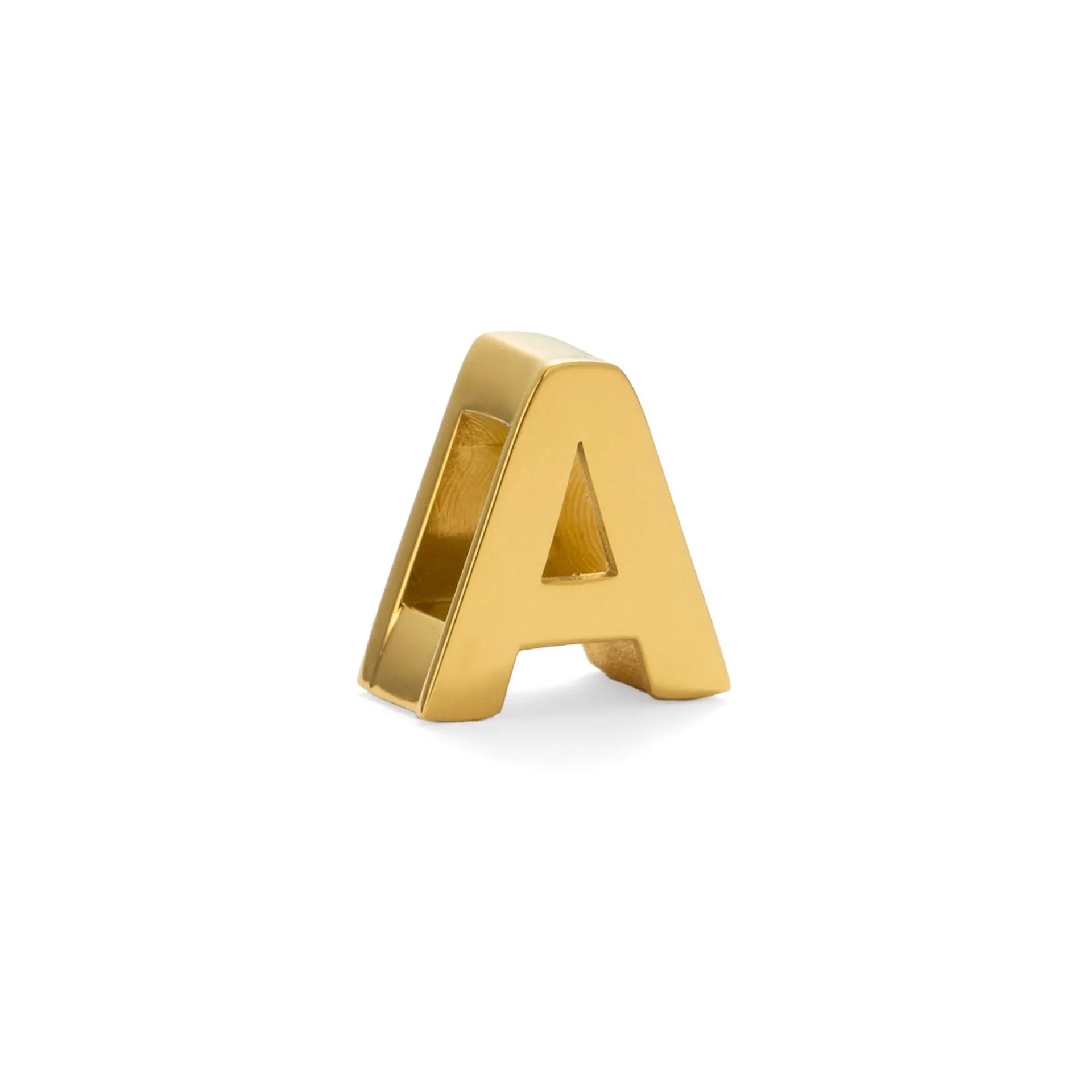 Gold electroplated titanium steel necklace with letter pendant on matching chain