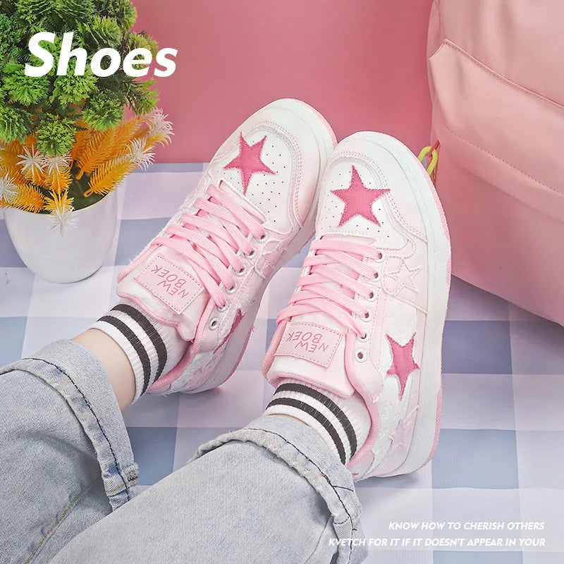 Denim skateboard shoes with round toe and front lace-up design in black, green or pink colour options