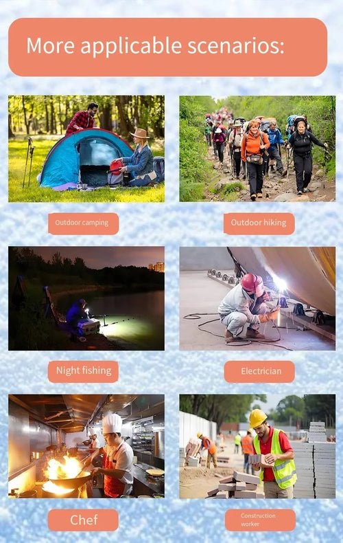 Grey waist-hung personal fan with neck lanyard attached, shown clipped to a belt.