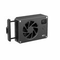 Black aluminium alloy PC cooling radiator with mute fan measuring 89x52x25.95mm