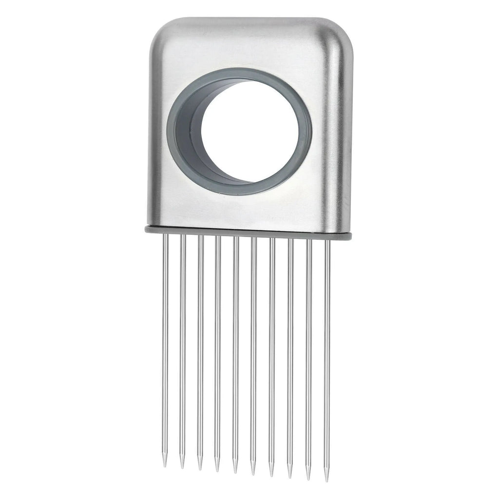 Stainless steel food slice assistant with ABS handle for kitchen slicing tasks