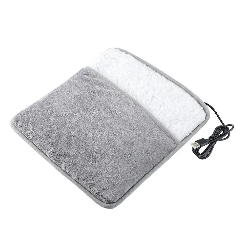 Grey USB powered feet warmer with mechanical switch for household use 5W 3.7V