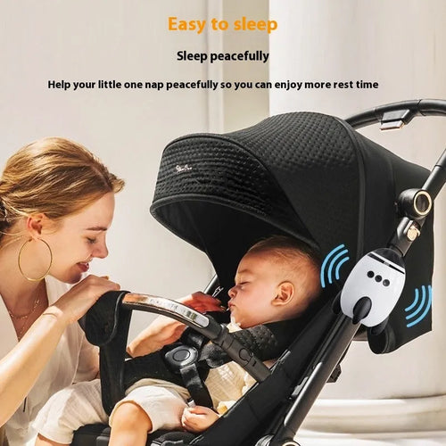 White baby stroller shaking device with Bluetooth and white noise functions for infants