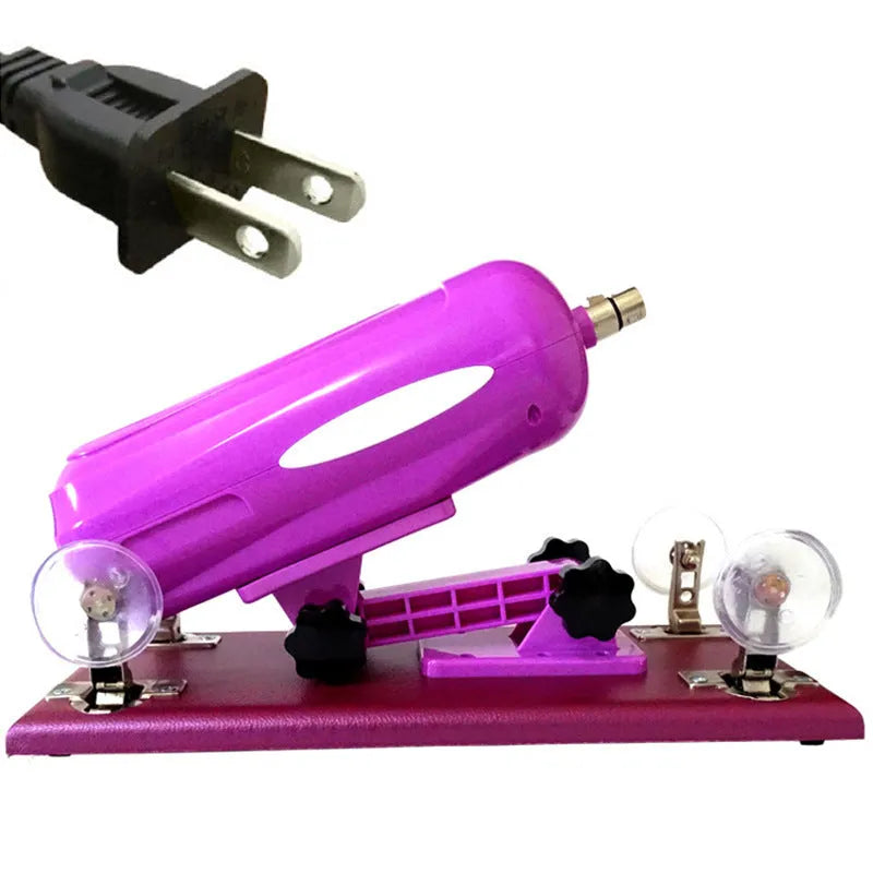 Bobb women's automatic telescopic thrusting sex tool in purple colour on white background