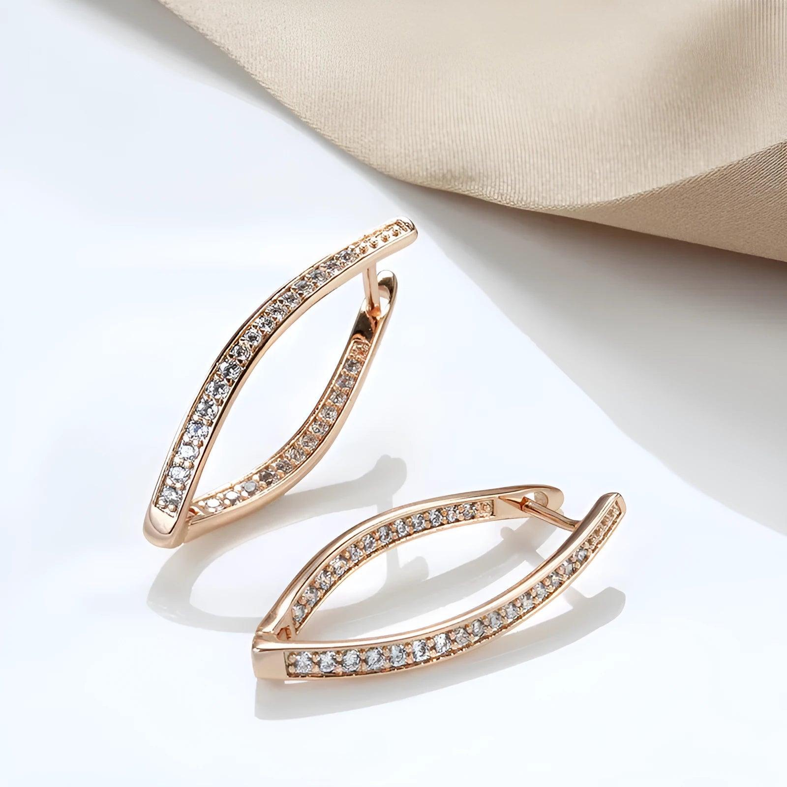 Geometric zircon eardrop earrings in H0493 copper colour with contemporary ins style design