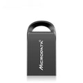 Metal USB flash drive necklace with chain in black colour showing compact 10mm square design