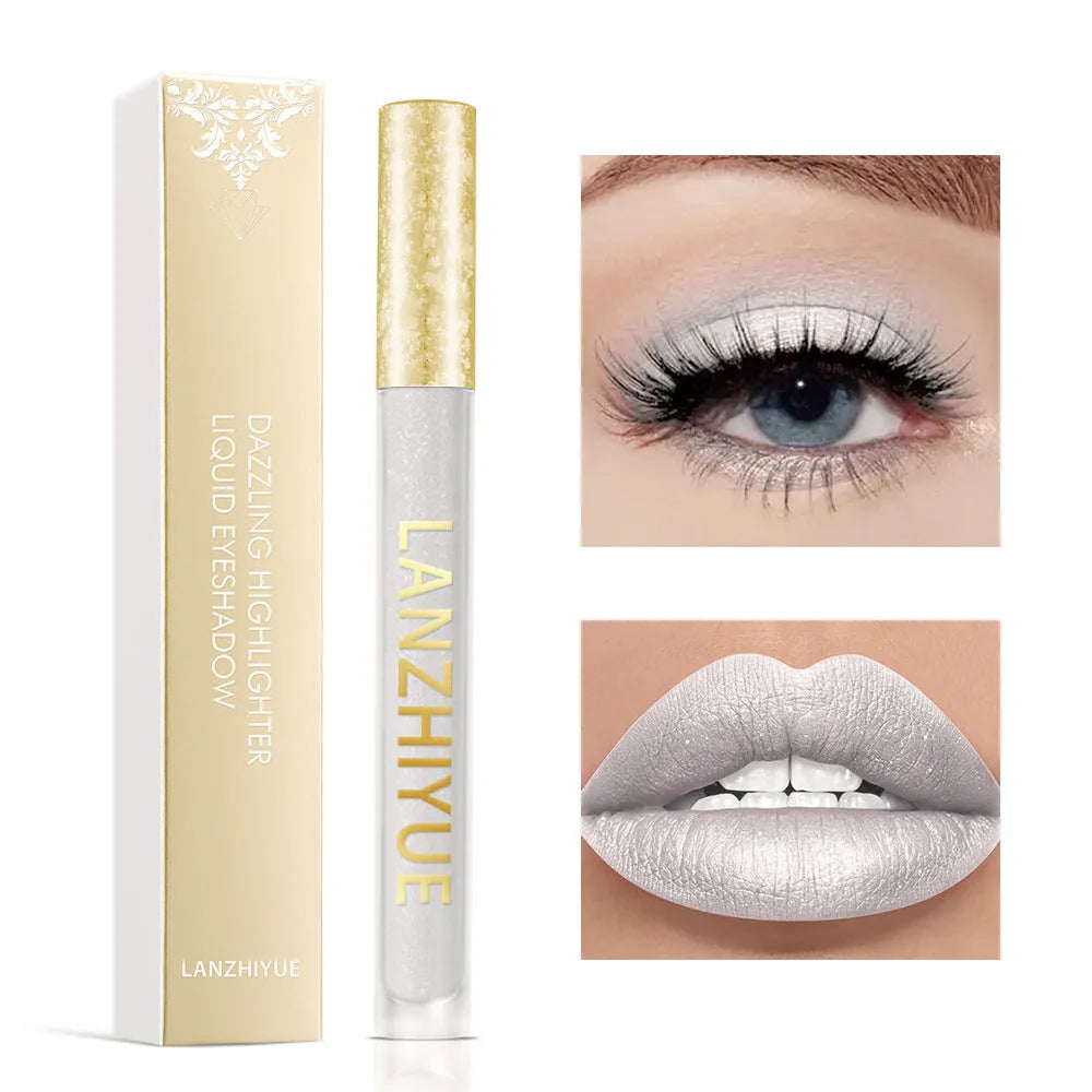 Liquid eye shadow with sequins and pearlescent finish in colourful shades for eye makeup