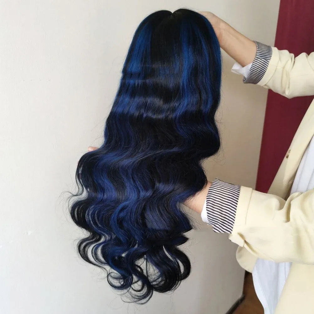 Human hair lace front wig with 4x4 lace headgear in star fashion style showing natural hairline
